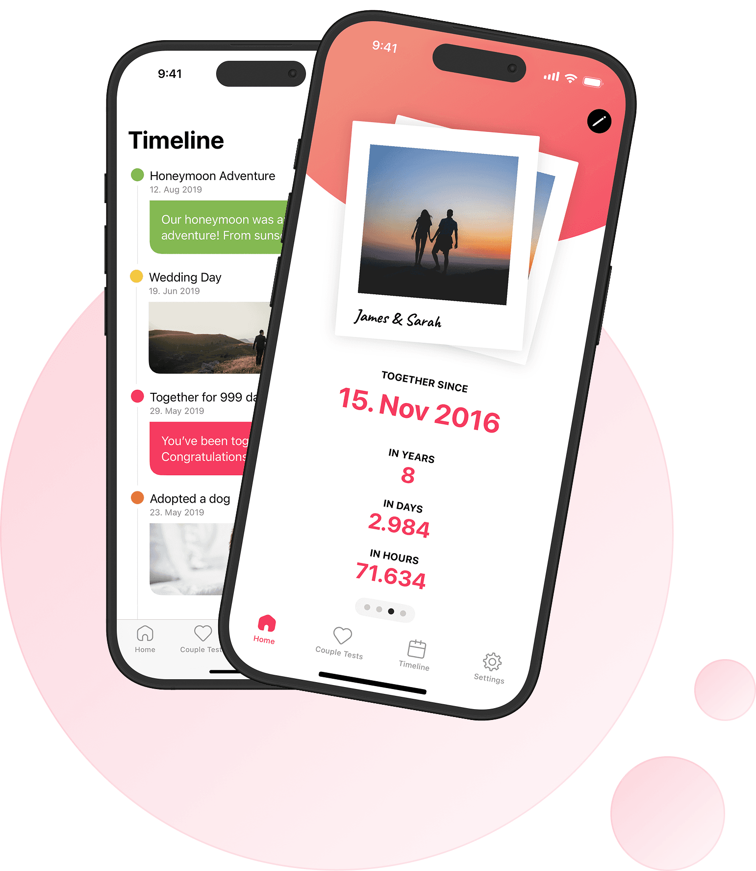 Luvy app shown on two phones