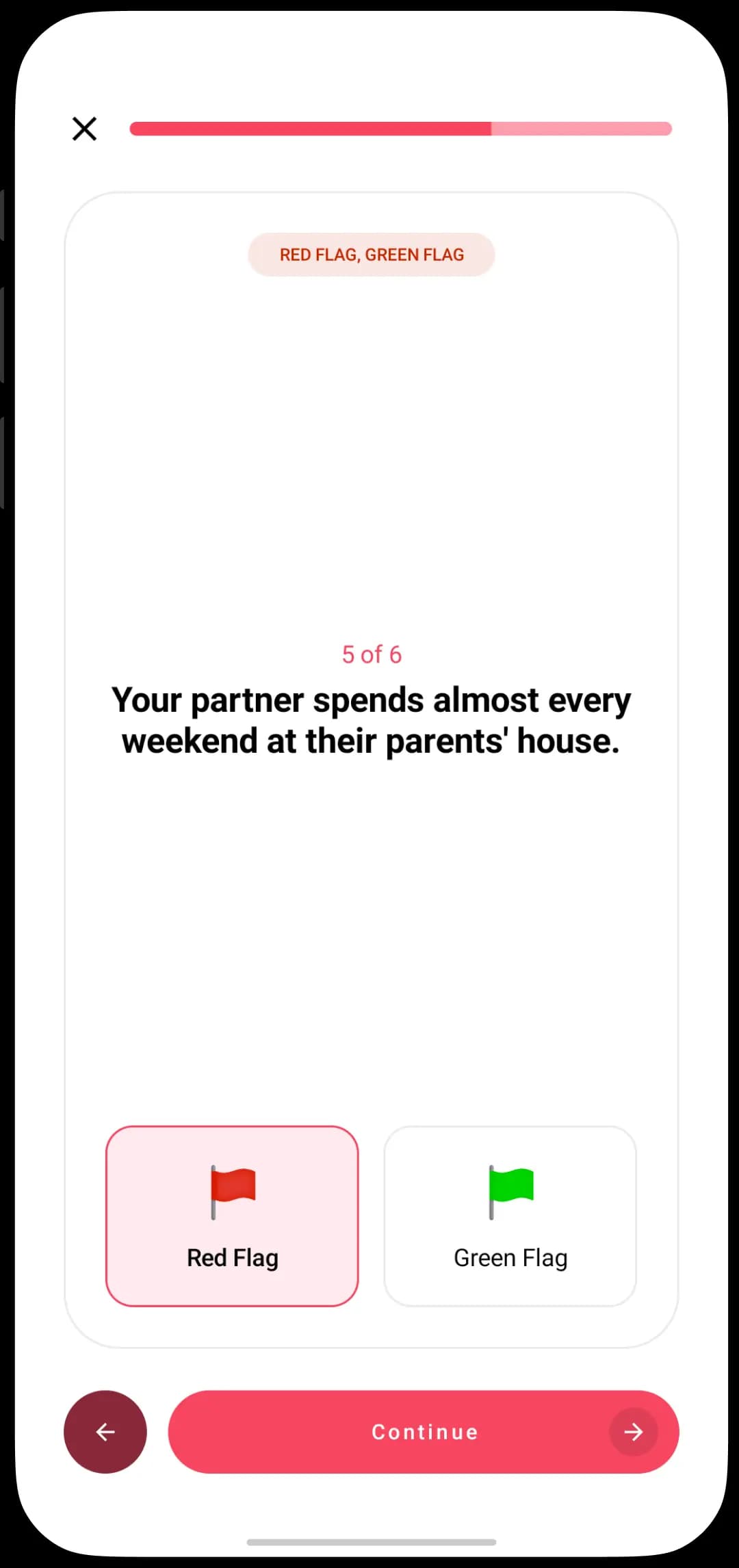 Luvy daily question screen